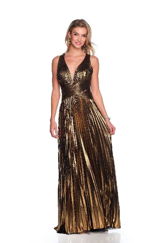 Long Gold Prom Dress: Dave and Johnny 12050