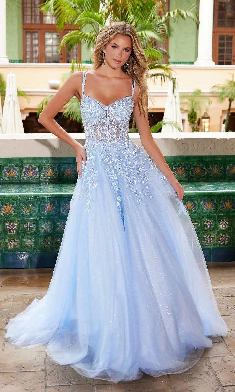 Long Glitter-Tulle Prom Dress: Nox Anabel H1682
