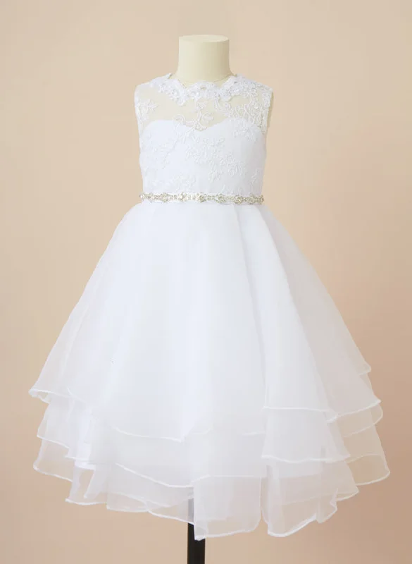 Ball Gown Scoop Flower Girl Dresses With Sash