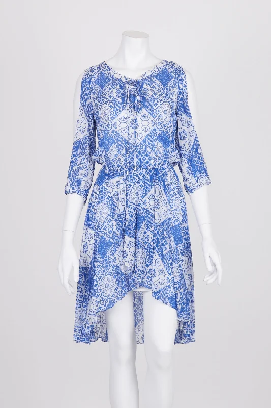 Witchery Blue And White Patterned Dress 4