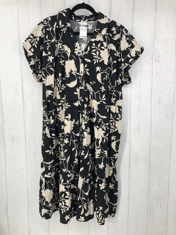 2x s/s flower print dress