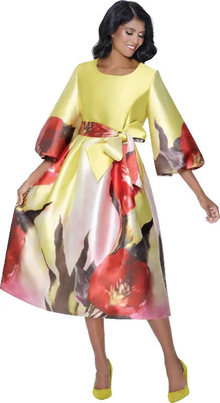 Dresses By Nubiano 100221 Rose Print Dress