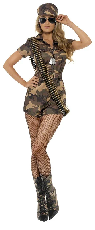 Military Sexy Army Girl Fancy Dress Costume