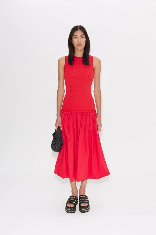 Yanez Poplin Combo Dress