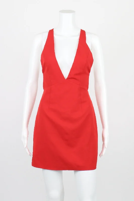 NBD Red Open Back Dress S