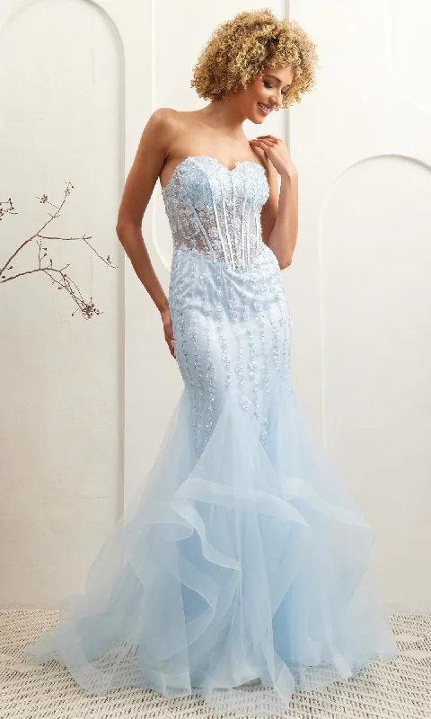 Strapless Mermaid Prom Dress: Amelia Couture 8002