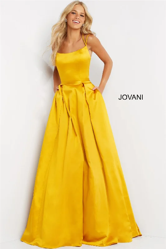 Jovani 02536 Strap Back Satin Dress