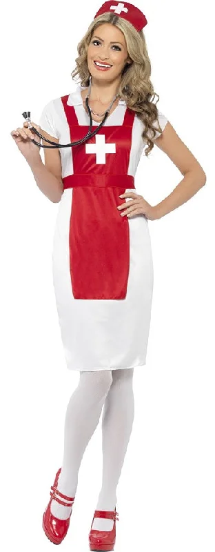 Ladies A & E Nurse ER Uniform Fancy Dress Costume