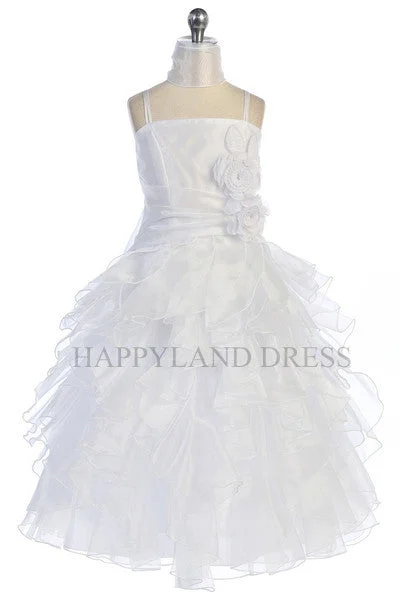 D3299 Organza Ruffle Dress (9 Diff. Colors)