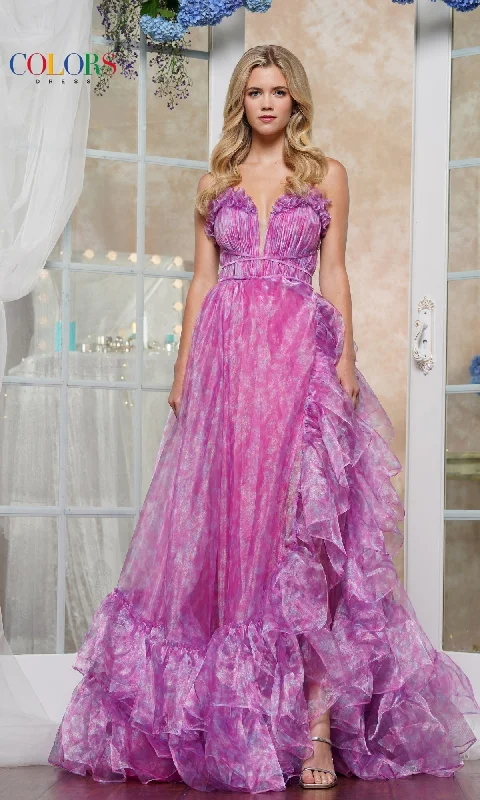 Strapless Pink Prom Ball Gown: Colors Dress 3591