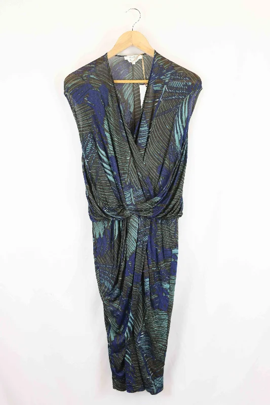 Max Mara Blue and Grey Dress S