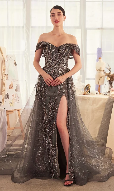 Long Silver Formal Dress: Andrea & Leo A1375