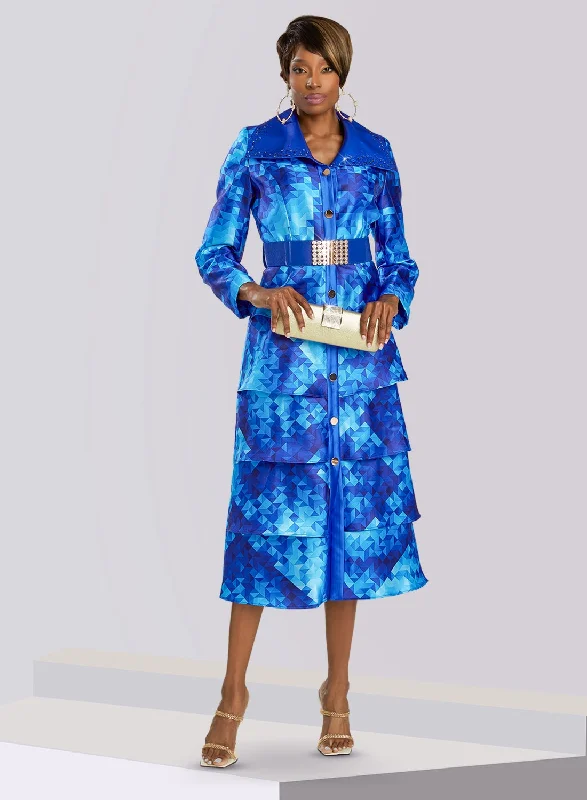 Donna Vinci 5846 Geo Print Dress w/ Belt