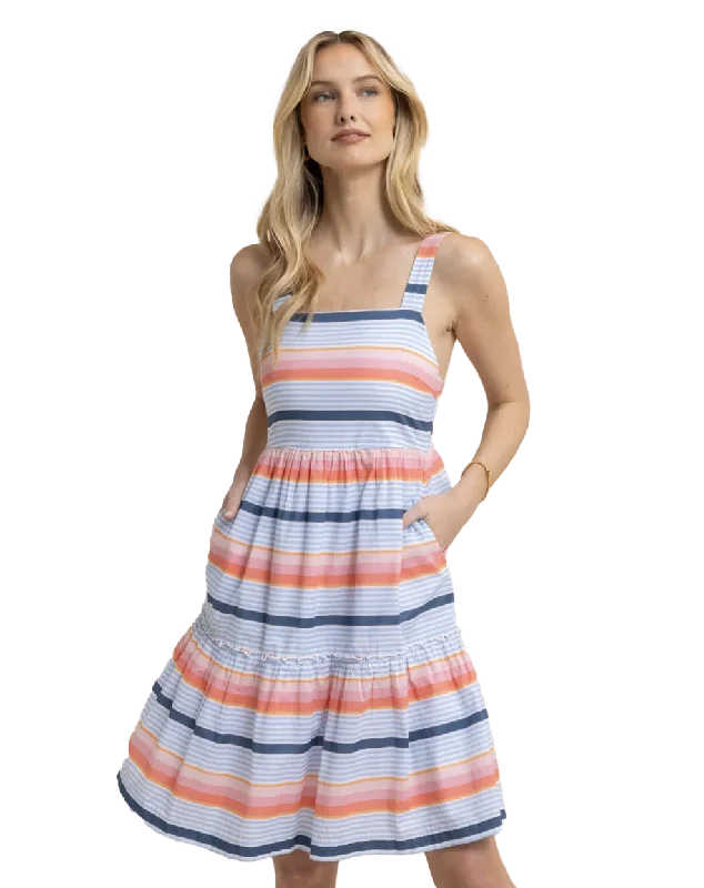Ws Linsey Set Sail Stripe Dress Conch Shell