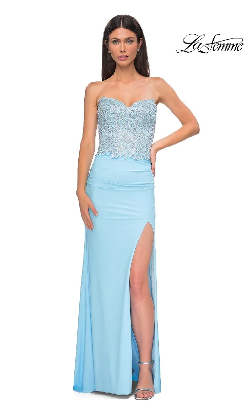 Long Light Blue Prom Dress: La Femme 32961