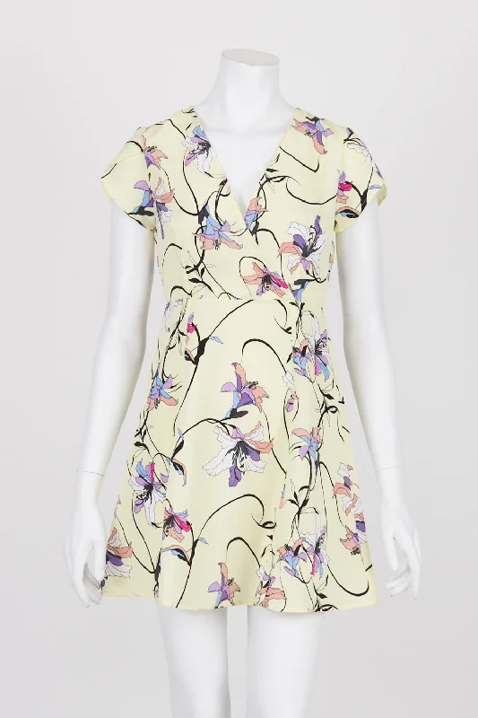 Vero Moda Yellow Floral Dress S