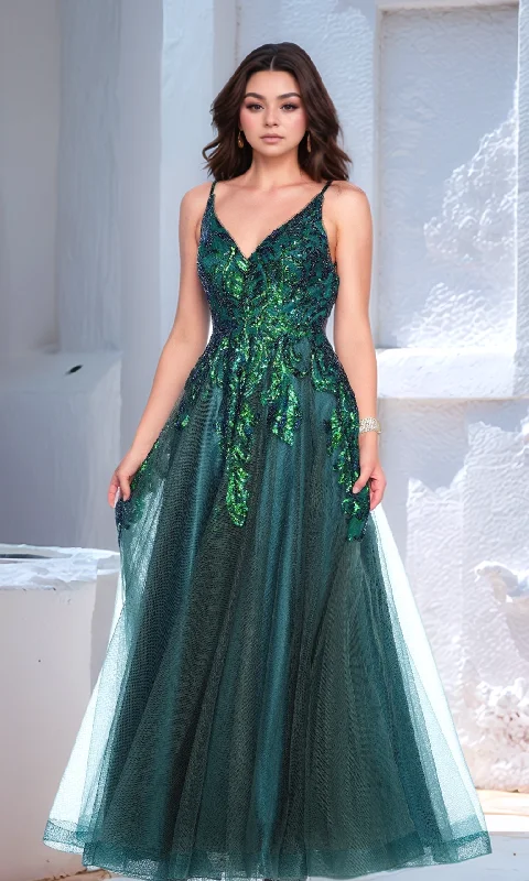 Emerald Green Prom Dress: Dave & Johnny 12064