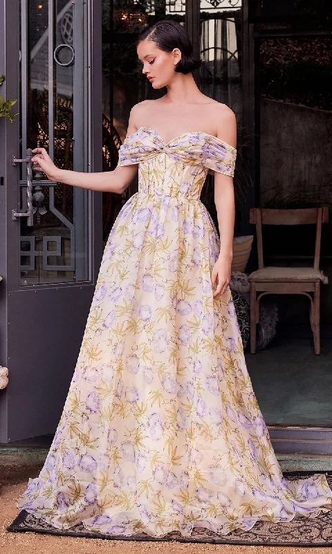 Long Floral-Print Prom Dress: Andrea & Leo A1466