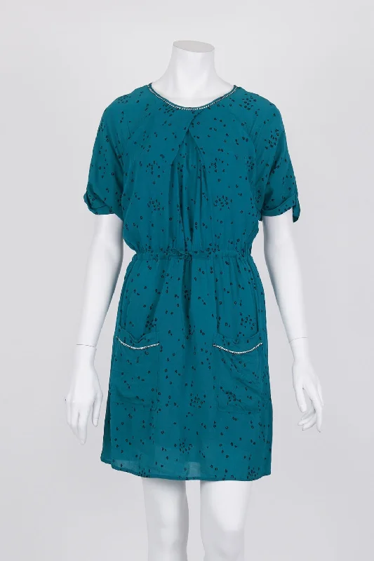 Pyrus Teal Patterned Dress S