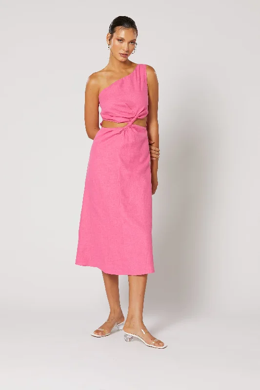 SIESTA GATHERED DRESS PINK