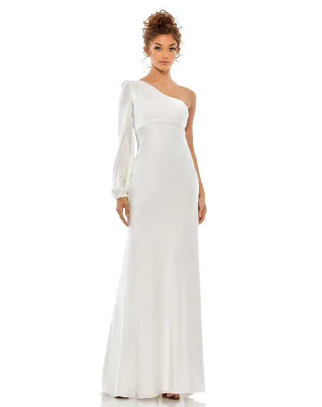 Ieena for Mac Duggal 55401 One-shoulder Charmeuse Trumpet Dress