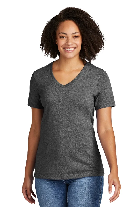 Allmade Womens Recycled Short Sleeve V-Neck T-Shirt - Heather Charcoal Grey Polka Dot Checkered Tartan Allmade Womens Recycled Short Sleeve V-Neck T-Shirt - Heather Charcoal Grey Polka Dot Checkered Tartan