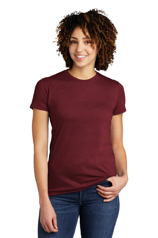 Allmade Womens Short Sleeve Crewneck T-Shirt - Vino Red Faux Fur Fabric Real Fur Fabric Shearling Fabric