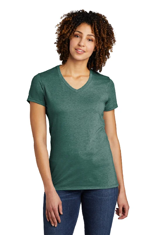 Allmade Womens Short Sleeve V-Neck T-Shirt - Deep Sea Green Cozy Warm Stylish