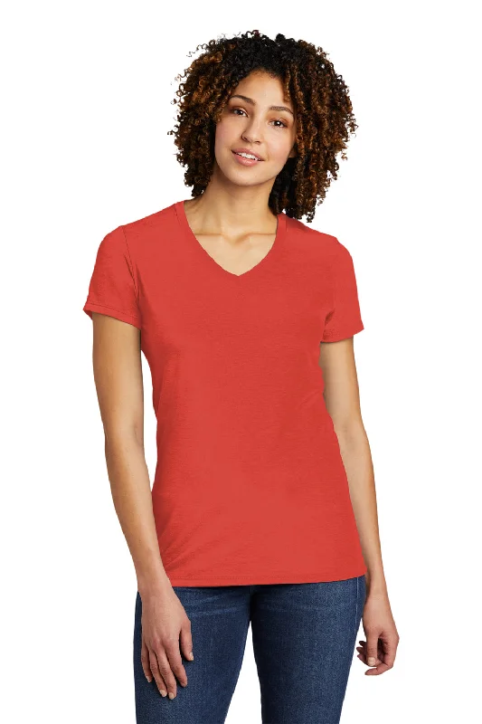 Allmade Womens Short Sleeve V-Neck T-Shirt - Desert Sun Red Anti-Pilling Machine Wash Handmade Allmade Womens Short Sleeve V-Neck T-Shirt - Desert Sun Red Anti-Pilling Machine Wash Handmade