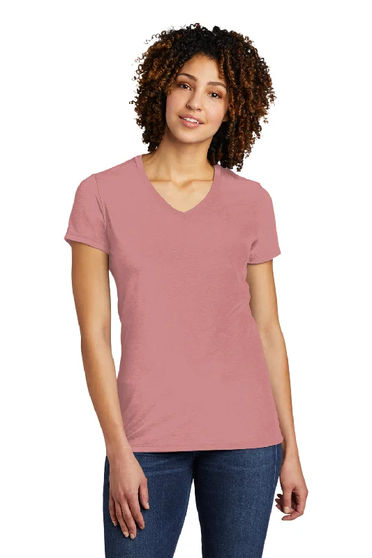 Allmade Womens Short Sleeve V-Neck T-Shirt - Vintage Rose Pink Front Pockets Side Pockets Patch Pockets Allmade Womens Short Sleeve V-Neck T-Shirt - Vintage Rose Pink Front Pockets Side Pockets Patch Pockets