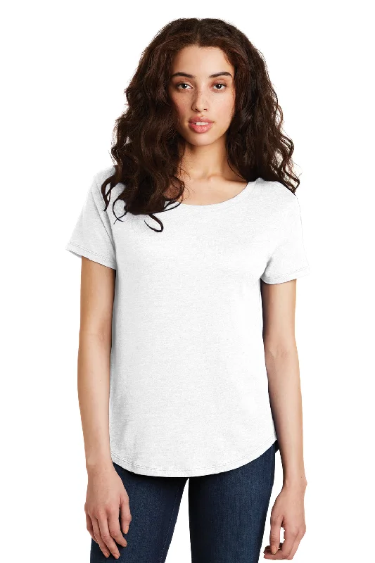 Alternative Womens Backstage Vintage Short Sleeve Crewneck T-Shirt - White Seamless Knitted Crochet