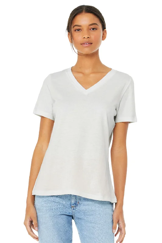 Bella + Canvas Womens Relaxed Jersey Short Sleeve V-Neck T-Shirt - Vintage White Graphic T-Shirt Round Neck Polyester