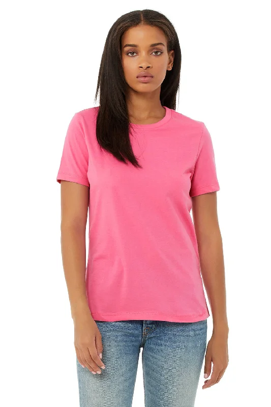 Bella + Canvas Womens Relaxed Jersey Short Sleeve Crewneck T-Shirt - Charity Pink Fitted T-Shirt Seamless Stretchy