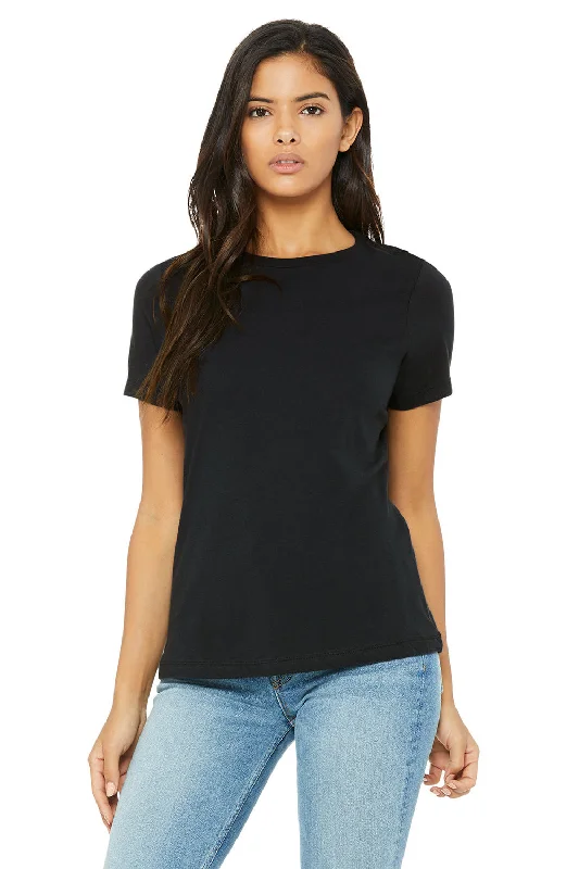 Bella + Canvas Womens Relaxed Jersey Short Sleeve Crewneck T-Shirt - Vintage Black Basic T-Shirt Crew Neck Short Sleeve