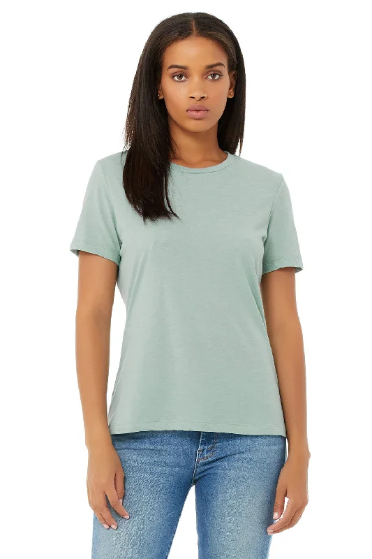 Bella + Canvas Womens Short Sleeve Crewneck T-Shirt - Dusty Blue Lace Blend Ribbed Blend Corduroy Blend