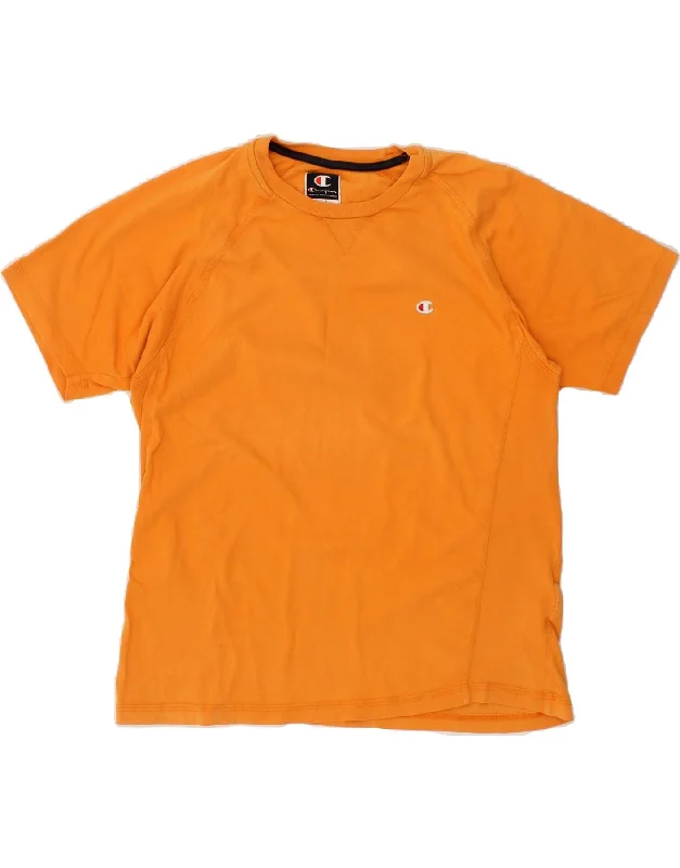 CHAMPION Womens T-Shirt Top UK 16 Large Orange Oversized T-Shirt Spandex breathable
