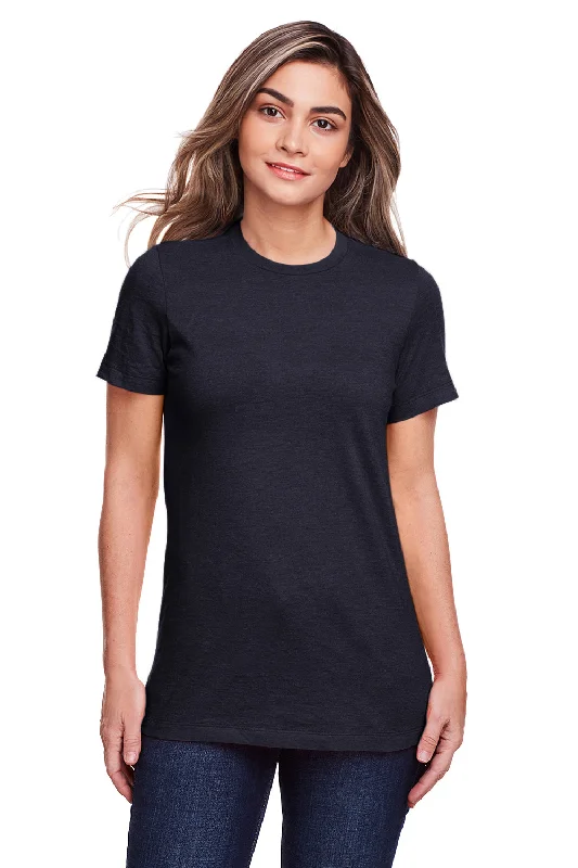 Gildan Womens Softstyle CVC Short Sleeve Crewneck T-Shirt - Navy Blue Mist Lace Blend Ribbed Blend Corduroy Blend
