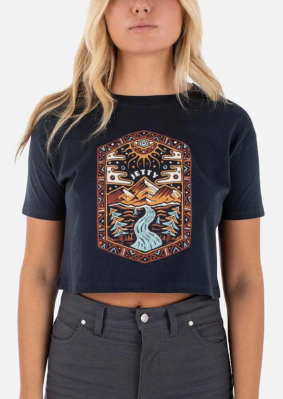 Jetty Women's Palisade T-Shirt Denim Fabric Leather Fabric Suede Fabric