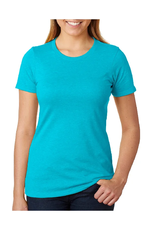 Next Level Womens CVC Jersey Short Sleeve Crewneck T-Shirt - Bondi Blue Thin T-Shirt Open Front Quick Dry Next Level Womens CVC Jersey Short Sleeve Crewneck T-Shirt - Bondi Blue Thin T-Shirt Open Front Quick Dry
