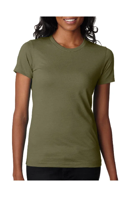 Next Level Womens CVC Jersey Short Sleeve Crewneck T-Shirt - Military Green Collared Crew Neck Turtle Neck Next Level Womens CVC Jersey Short Sleeve Crewneck T-Shirt - Military Green Collared Crew Neck Turtle Neck