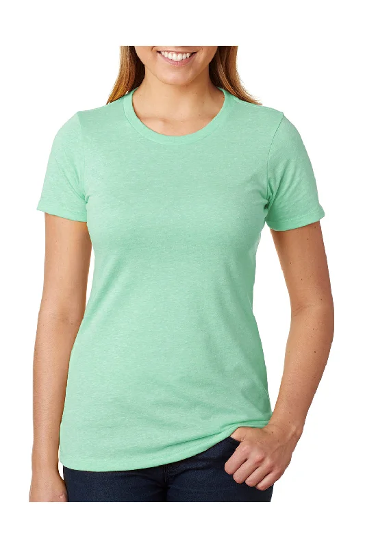 Next Level Womens CVC Jersey Short Sleeve Crewneck T-Shirt - Mint Green - Closeout Zippered Front Buttoned Front Snap Front Next Level Womens CVC Jersey Short Sleeve Crewneck T-Shirt - Mint Green - Closeout Zippered Front Buttoned Front Snap Front