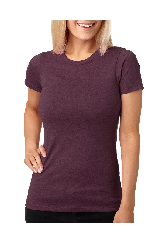 Next Level Womens CVC Jersey Short Sleeve Crewneck T-Shirt - Plum Purple Houndstooth Herringbone Solid Next Level Womens CVC Jersey Short Sleeve Crewneck T-Shirt - Plum Purple Houndstooth Herringbone Solid