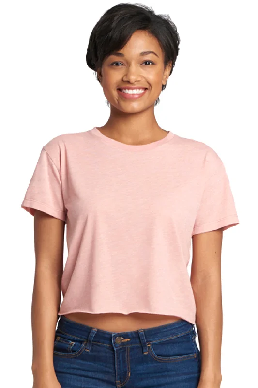 Next Level Womens Festival Cali Crop Short Sleeve Crewneck T-Shirt - Desert Pink Elegant Classic Vintage