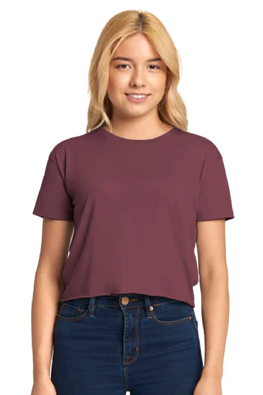 Next Level Womens Festival Cali Crop Short Sleeve Crewneck T-Shirt - Shiraz Elasticated Padded Insulated