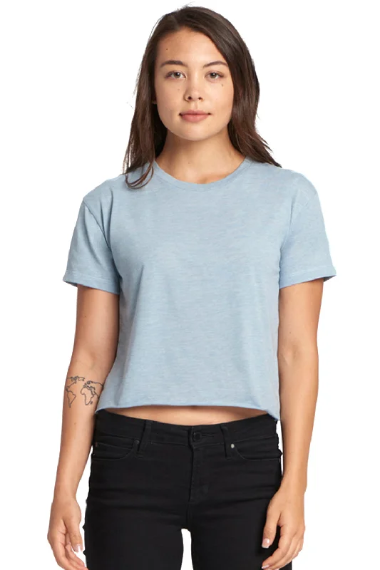 Next Level Womens Festival Cali Crop Short Sleeve Crewneck T-Shirt - Stonewashed Blue Boxy Fit Fitted Loose Next Level Womens Festival Cali Crop Short Sleeve Crewneck T-Shirt - Stonewashed Blue Boxy Fit Fitted Loose