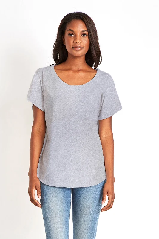 Next Level Womens Ideal Dolman Short Sleeve Crewneck T-Shirt - Heather Grey Rayon Fabric Velvet Fabric Corduroy Fabric