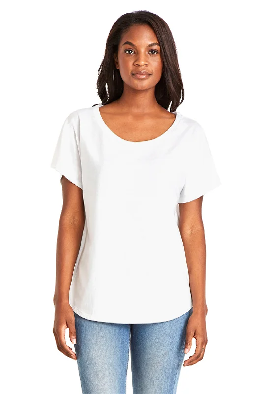Next Level Womens Ideal Dolman Short Sleeve Crewneck T-Shirt - White - Closeout Mesh Fabric Canvas Fabric Denim Fabric