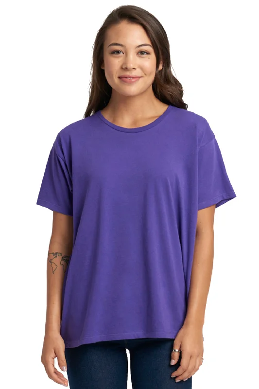 Next Level Womens Ideal Flow Short Sleeve Crewneck T-Shirt - Purple Rush - Closeout Polka Dot Checkered Tartan