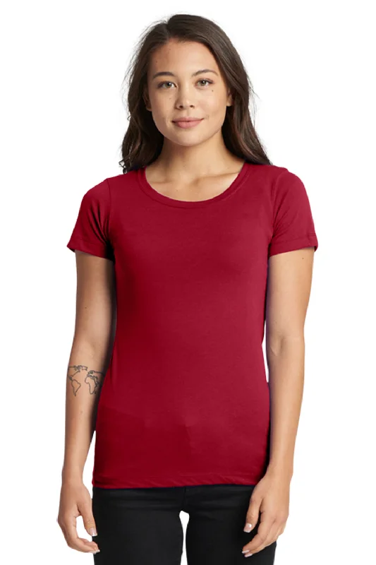Next Level Womens Ideal Jersey Short Sleeve Crewneck T-Shirt - Cardinal Red Fleece Fabric Down Fabric Feather Fabric