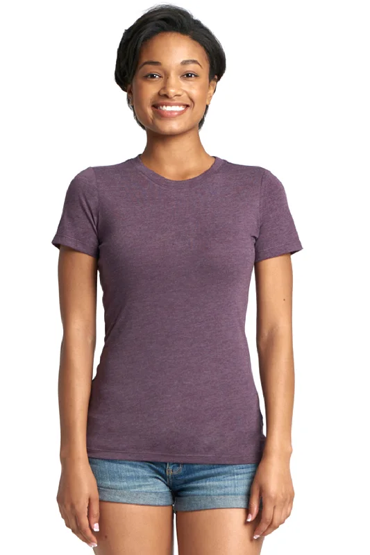 Next Level Womens Jersey Short Sleeve Crewneck T-Shirt - Vintage Purple - Closeout Beaded Sequined Faux Fur